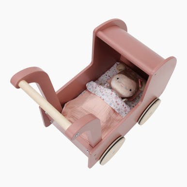 Doll Pram with Baby Doll Rosa